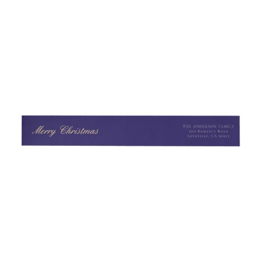 Merry Christmas Navy Blue Wrap-Around Label (Individueel)