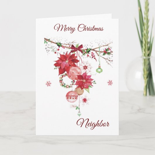 MERRY CHRISTMAS ***NEIGHBOR * * FEESTDAGEN KAART (Voorkant)