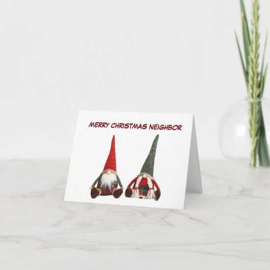 **MERRY CHRISTMAS NEIGHBOR* GNOME HUMOR KAART (Voorkant)