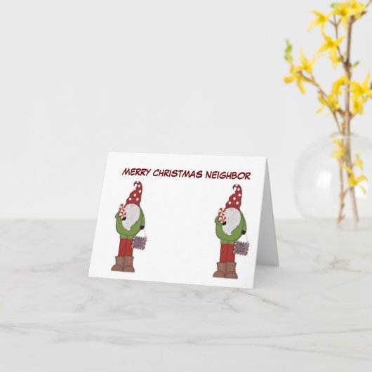 **MERRY CHRISTMAS NEIGHBOR* GNOME HUMOR KAART (Gele Bloem)