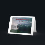 * MERRY CHRISTMAS* NEPHEW (OVERLEVEN BIJ DE BEACH) KAART<br><div class="desc">Als je zon aan het surfen is of gewoon geniet van foto's van surfen,  dan is dit de perfecte Kaart voor HEM voor CHRISTMAS zeker! BEDANKT om te stoppen met 1 van mijn acht winkels!</div>