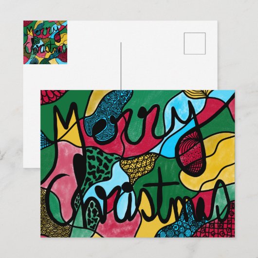 MERRY CHRISTMAS NEUROGRAPHIC & BLACK LINE BRIEFKAART (Voorkant / Achterkant)