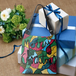 MERRY CHRISTMAS NEUROGRAPHIC & BLACK LINE CROSSBODY TAS