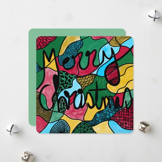 MERRY CHRISTMAS NEUROGRAPHIC & BLACK LINE FEESTDAGENKAART (Voorkant / Achterkant in situ)