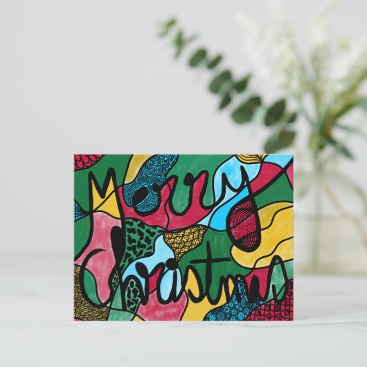 MERRY CHRISTMAS NEUROGRAPHIC & BLACK LINE FEESTDAGENKAART (Staand voorkant)