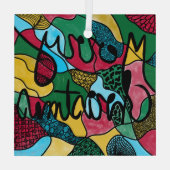 MERRY CHRISTMAS NEUROGRAPHIC & BLACK LINE GLAS ORNAMENT (Achterkant)