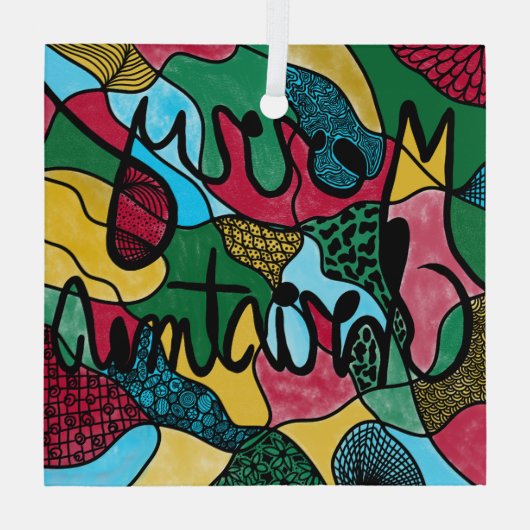 MERRY CHRISTMAS NEUROGRAPHIC & BLACK LINE GLAS ORNAMENT (Achterkant)