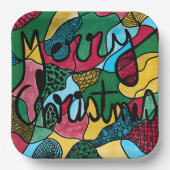 MERRY CHRISTMAS NEUROGRAPHIC & BLACK LINE PAPIEREN BORDJE (Voorkant)