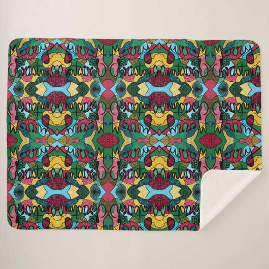 MERRY CHRISTMAS NEUROGRAPHIC & BLACK LINE SHERPA DEKEN (Voorkant (horizontaal))