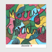 MERRY CHRISTMAS NEUROGRAPHIC & BLACK LINE STICKER (Vel)