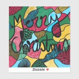 MERRY CHRISTMAS NEUROGRAPHIC & BLACK LINE STICKER