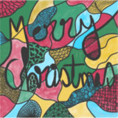 MERRY CHRISTMAS NEUROGRAPHIC & BLACK LINE STICKER (Voorkant)