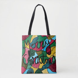 MERRY CHRISTMAS NEUROGRAPHIC & BLACK LINE TOTE BAG