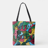 MERRY CHRISTMAS NEUROGRAPHIC & BLACK LINE TOTE BAG (Achterkant)