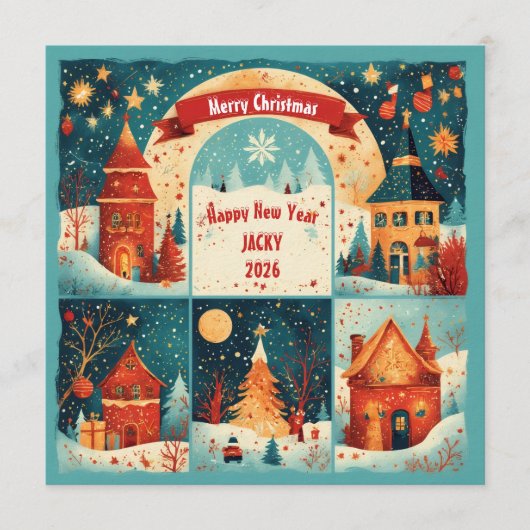 Merry Christmas New Year 2026 Kaart (Voorkant)