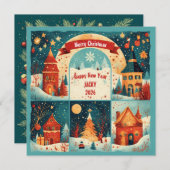 Merry Christmas New Year 2026 Kaart (Voorkant / Achterkant)