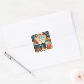 Merry Christmas New Year 2026 Vierkante Sticker (Envelop)
