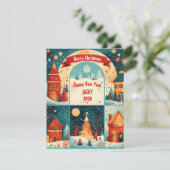 Merry Christmas New Year 20xx Feestdagenkaart (Staand voorkant)