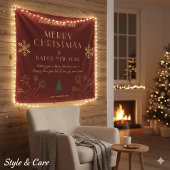 Merry Christmas New Year Celebration Cozy Wall Wandkleed