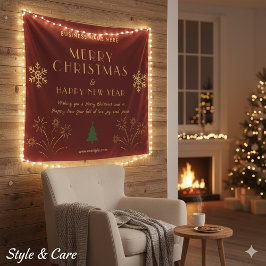 Merry Christmas New Year Celebration Cozy Wall Wandkleed