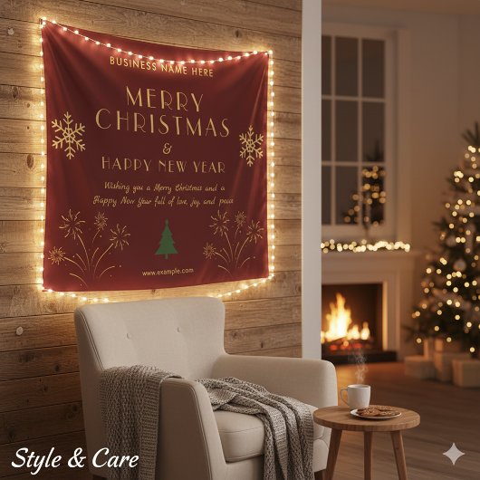 Merry Christmas New Year Celebration Cozy Wall Wandkleed