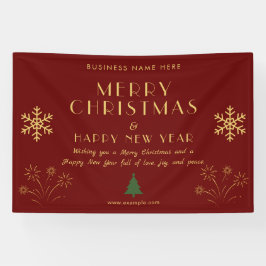 Merry Christmas New Year Festive Celebration Party Spandoek