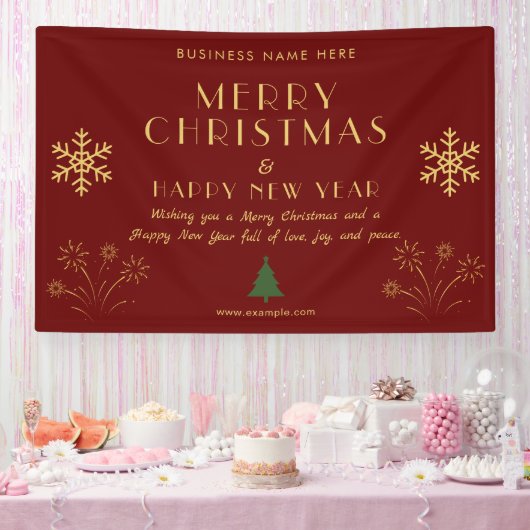Merry Christmas New Year Festive Celebration Party Spandoek (Feest)