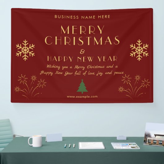 Merry Christmas New Year Festive Celebration Party Spandoek (Beurs)