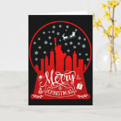 Merry Christmas New York Skyline In Snow Globe Sno Kaart (Gele Bloem)