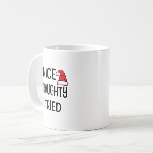 Merry Christmas Nice Naughty I Tried Christmas Lis Koffiemok (Voorkant links)