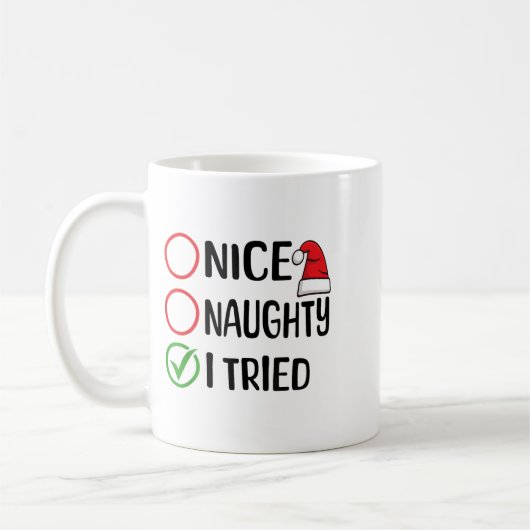Merry Christmas Nice Naughty I Tried Christmas Lis Koffiemok (Links)