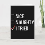 Merry Christmas Nice Naughty I Tried Xmas Light Pa Kaart (Voorkant)
