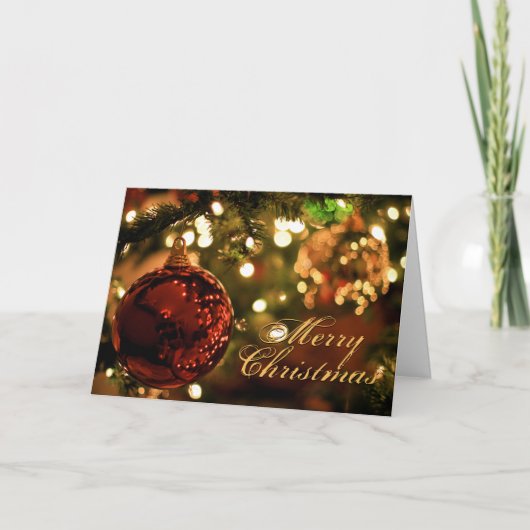Merry Christmas Night Tree Aangepast script Feestdagen Kaart (Voorkant)