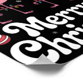 Merry Christmas Nk Flamingo Santa Hat Xmas Light T Poster (Hoek)