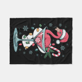 Merry Christmas Nk Flamingo Wine Drinking Lights X Fleece Deken (Voorkant (Horizontaal))