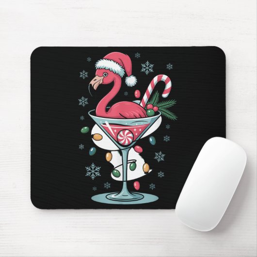 Merry Christmas Nk Flamingo Wine Drinking Lights X Muismat (Met muis)