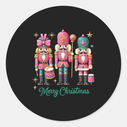 Merry Christmas Nk Nutcracker Fantasy Ronde Sticker (Voorkant)