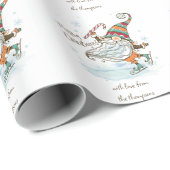 Merry Christmas Nordic Gnome gepersonaliseerd Cadeaupapier (Rol Hoek)