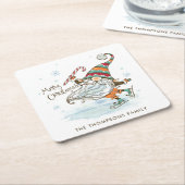 Merry Christmas Nordic Gnome gepersonaliseerd Kartonnen Onderzetters (Schuin)