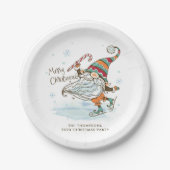 Merry Christmas Nordic Gnome gepersonaliseerd Papieren Bordje (Voorkant)