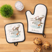 Merry Christmas Nordic Gnome Ovenwant & Pannenlap Set (Top down)