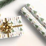 Merry Christmas notenkraker cadeaupapier<br><div class="desc">Waterverf vrolijk kerstmis notenkraker cadeaupapier.</div>