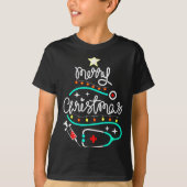 Merry Christmas Nurse Doctor Stethoscope Christmas T-shirt (Voorkant)