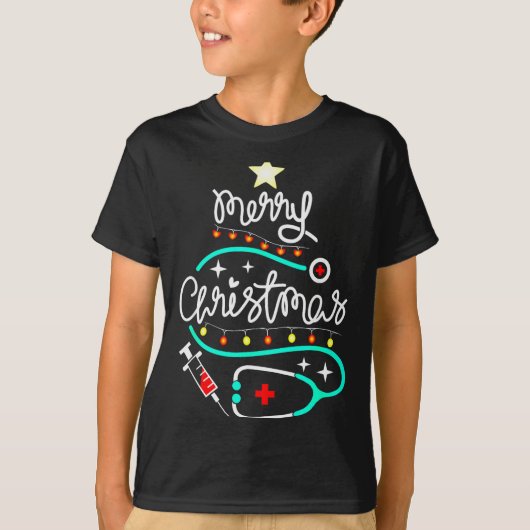 Merry Christmas Nurse Doctor Stethoscope Christmas T-shirt (Voorkant)