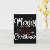 Merry Christmas Nurse Nursing Stethoscope, Kaart (Gele Bloem)