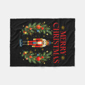 Merry Christmas Nutcracker Ballet Festive Xmas Men Fleece Deken (Voorkant (Horizontaal))
