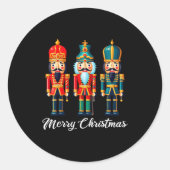Merry Christmas Nutcracker Ballet Festive Xmas Men Ronde Sticker (Voorkant)