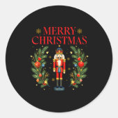 Merry Christmas Nutcracker Ballet Festive Xmas Men Ronde Sticker (Voorkant)