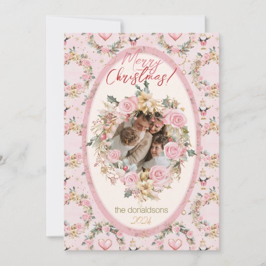 Merry Christmas Nutcracker Beaux Custom Message Feestdagenkaart (Voorkant)