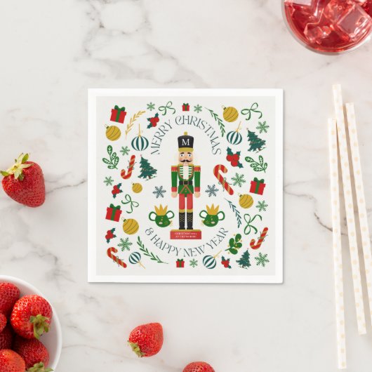 Merry Christmas nutcracker custom monogram Servet (Insitu)